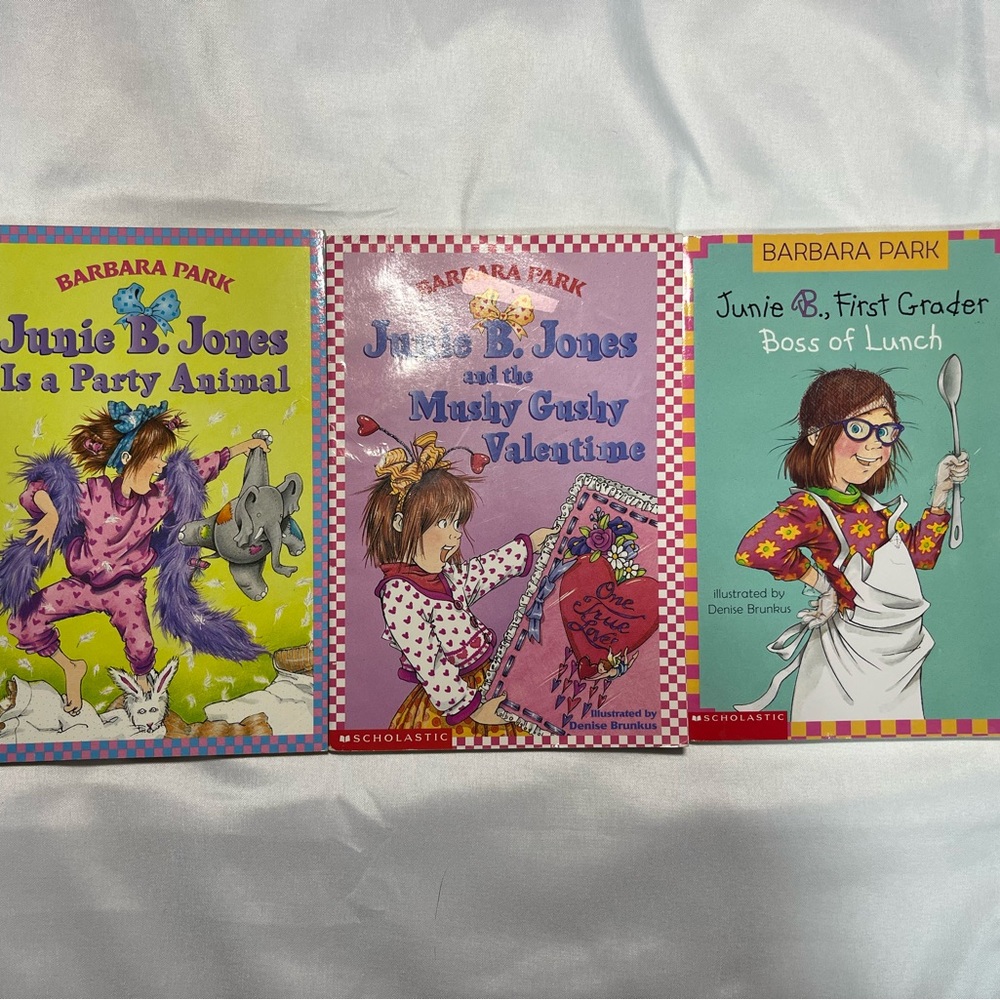 Junie B Jones Lot 3 Books Boss Lunch Mushy‎ Valentine Party Animal PB Vintage
